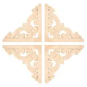 4Pcs European Style Wood Carved Corner Applique Decal For Home Furniture AOS BX