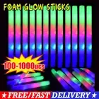 100-1000X Foam Glow Sticks Flashing LED Light Bulk Pack For Party Event Wedding
