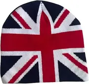 [BAIMORE] UK English Union Jack Flag Knitted Hat Skull Cap Winter Warm Acrylic Wool Beanie for Men Women