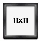 11x11 Shadow Box Frame Black | 1.25 inches Deep Real Wood Contemporary Shadowbox