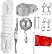 Milisten 1 Set Flagpole Replacement Parts Kit Components for Easy Installation Complete with Cleat Halyard and Accessories for Homes Outdoor Use