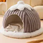 Dog Cat Bed Furniture Cozy Self Warming Indoor Snooze Sleeping Kennel Cat House