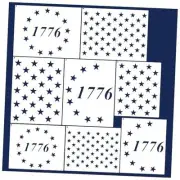 8 Pieces American Flag Stencil, Large 50 Star Stencils 24.5'' x 17.5'' 8 Flag