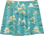 [FRODOTGV] Green Large Trees Tennis Skirts Girls with Built-in Shorts Skort for Girl Youth Cheer Skirt
