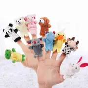 10pcs Cartoon Animal Finger Puppet Baby Plush Doll Animal Finger Toys Sets Early Education Telling Story Props Family Kids Finger Puppets 7.5cm*6cm