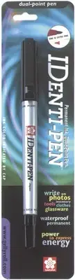 6 Pack Sakura IDenti-Pen Permanent Dual-Point Pen-Black 441-81