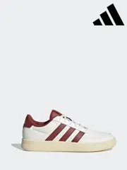 adidas White/Burgundy Breaknet Trainers (E42090) | $115