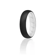 ROQ Silicone Wedding BR Solid Ring - White-Black by ROQ for Women - 11 mm Ring