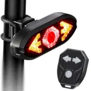 Bike Tail Light with Wireless Remote Control, Turn Signals, USB Rechargeable,...