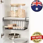 Pantry Undershelf Basket Under Shelf Storage Kitchen Organiser Rack Black Handle