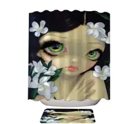 Poisonous Beauties White Oleander Girl and Flowers Shower Curtain
