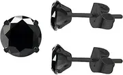[Sunnyshopday] 5A Black Obsidian Hypoallergenic Quartz Stone Surgical 316L Stainless Steel, Tragus Cartilage Sleeper Earrings,Earring Stud Gift Box,Men Women