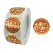 Gold Foil Merry Christmas Red Stickers