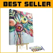 16x20 Abstract Floral Paint by Numbers Kit - Perfect for Families and Beginners