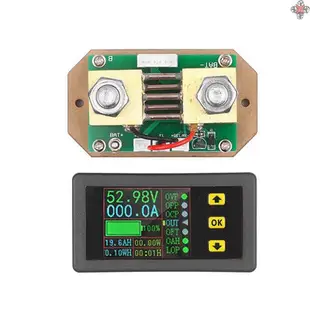 90V 0A 霍爾庫侖計彩色液晶顯示雙向電流測安培表電壓錶帶通訊1.8寸液晶屏新-來可家居