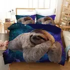 Galaxy Sloth Quilt/Duvet/Doona Cover Set Single Double Queen King Size