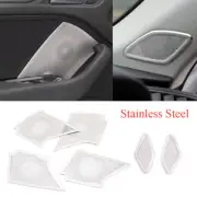 6pc For Audi A3 2014-20 Steel Silver A-pillar Tweeter Speaker&Door Speaker Cover (for: Audi)