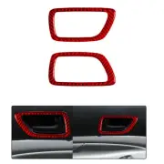 Car Carbon Fiber Rear Door handle Sticker For Toyota Tacoma Double Cab 2PC Red