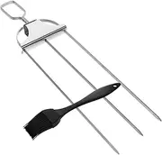 HAKIDZEL 1 Set BBQ Fork Set Grilling Skewers Roasting Sticks for Campfire Skewers Stainless Steel Barbecue Sticks Stainless Steel