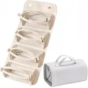 [FeBohao] Travel Toiletry Bag 4 Detachable Clear Multi Compartment Hanging Toiletry Bag Women Waterproof Foldable Travel Bag Wash Accessories Makeup Bag