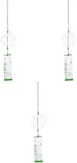 Kisangel 3pcs Charming Japanese Style Hanging Wind Chime Garden Decor Home Wind Chimes Glass Paper Craft Ornaments