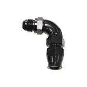 Aeroflow 90 Degree Tube To Male Adapter Pipe Fitting Black 1/4" to -4 AN