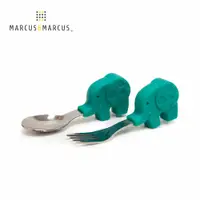 在飛比找PChome24h購物優惠-MARCUS＆MARCUS 動物樂園寶寶手握訓練叉匙-大象