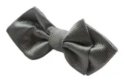 Mens Silver Diamond Shaped Checkered Bow Tie