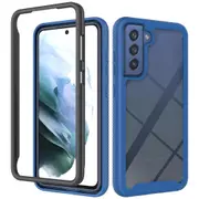 MCC Shockproof Case Samsung Galaxy S21 FE 5G Fan Edition Clear Back Cover [Dark Blue]
