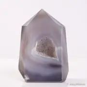 206g80mm Druzy Agate Geode Tower Point Natural Crystal Polished Quartz Healing