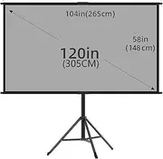 Projector Screen with Stand Metal Grey Anti-Light 60 84 100 120 Inch for Home Theater Outdoor Bracket Projection Screen(120 inch)