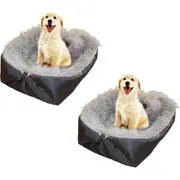 SOGA 2X Black Dual-purpose Cushion Nest Cat Dog Bed Warm Plush Kennel Mat Pet Home Travel Essentials
