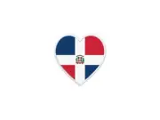Patch badge print flag country heart DOM dominican republic