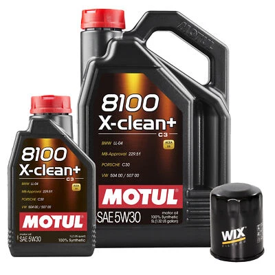 6L Motul 8100 X-CLEAN + 5W30 Wix Filter Motor Oil Change Kit API SN/CF (for: Honda)