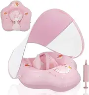 Loowarts Baby Float with Canopy,Infant Pool Float with Safety Seat,Baby Swimming Float & Swim Float & Water Float UPF50+ UV Protection for Toddler from 3 to 36 Months.(S:3-12 Month/L:6-36 Month)