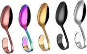 MUCKLILY Stainless Steel Curved Handle Serving Spoon Set for Buffet Tableware Hotel Wedding