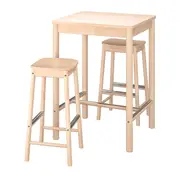 RÖNNINGE / RÖNNINGE bar table and 2 bar stools, birch/birch