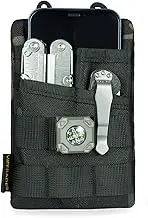 VE3 Pocket Organizer Men, Nylon EDC Organizer with 4 Tool Storage EDC Pouch for Flashlight, Pocket Knife, Tactical Pen, Notebook -Pocket Organizer EDC (Black Camo)