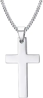 [UMtrade] Classic Mens Womens Stainless Steel Crucifix Cross Pendant Religious Necklace
