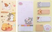 KINGTLE Cute Sticky Notes Animal,550Pcs Self-Stick Notes,Cat Sticky Notes Set, 5 Different Post It Notes Combinations DIY,Reading Tabs for Books Annotation Girls Boys Note Pad (Cartoon Cat)