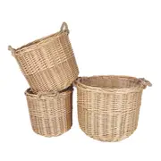 3 Pcs Wicker Storage Basket with Handles set