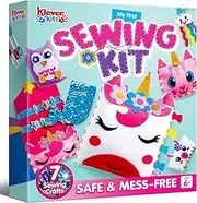 Klever Kits My First Felt Sewing Kit for Kids Art & Craft, Unicorn Sewing Projects, Stitch Stuffed Animal Dolls and Plush for Learn to Sew, Embroidery Skills