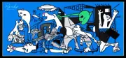 RIPNDIP Guerina Picasso Style Parody Lord Nermal Cat 4.25" Art Sticker