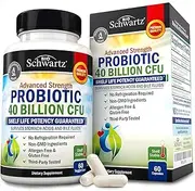 Probiotic 40 Billion CFU - Probiotics for Women & Men - Lactobacillus Acidophilus & Prebiotics - Digestive Health Capsules with Astragalus - Shelf Stable Supplement - Non-GMO, 60 Count