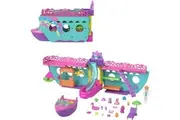 Polly Pocket Portable Boat Playset with Water Play Color-Change Accessories, Unicorn Dream Cruise Includes 1 Doll 23 Total Pieces