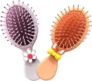 Baluue 2pcs Boys and Girls Hair Combs Mini Hairbrush Cartoon Design Ergonomic Handle Dry Wet Use Gentle Scalp Massager Portable for Children's Hair Styling