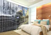 Green Car Four Seasons 3D Curtains Blockout Photo Printing Curtains Drape Fabric