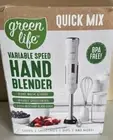 GreenLife 500-Watt Immersion Electric Handheld Stick Blender, Whisk Froth White