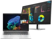 HP EliteBook X G1i 14 inch Notebook Next Gen AI PC, Silver + HP Series 5 Pro 23.8 inch FHD Monitor - 524pf