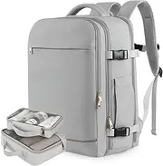 [Getravel] Carry On Backpack Flight Airline Approved, Personal Item Travel Bag For Men Women, Grey, Large, Travel Backpacks